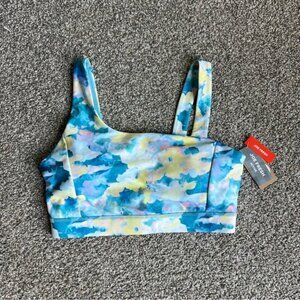 Joe Fresh NWT Watercolor Pattern Sports Bra, Size Medium